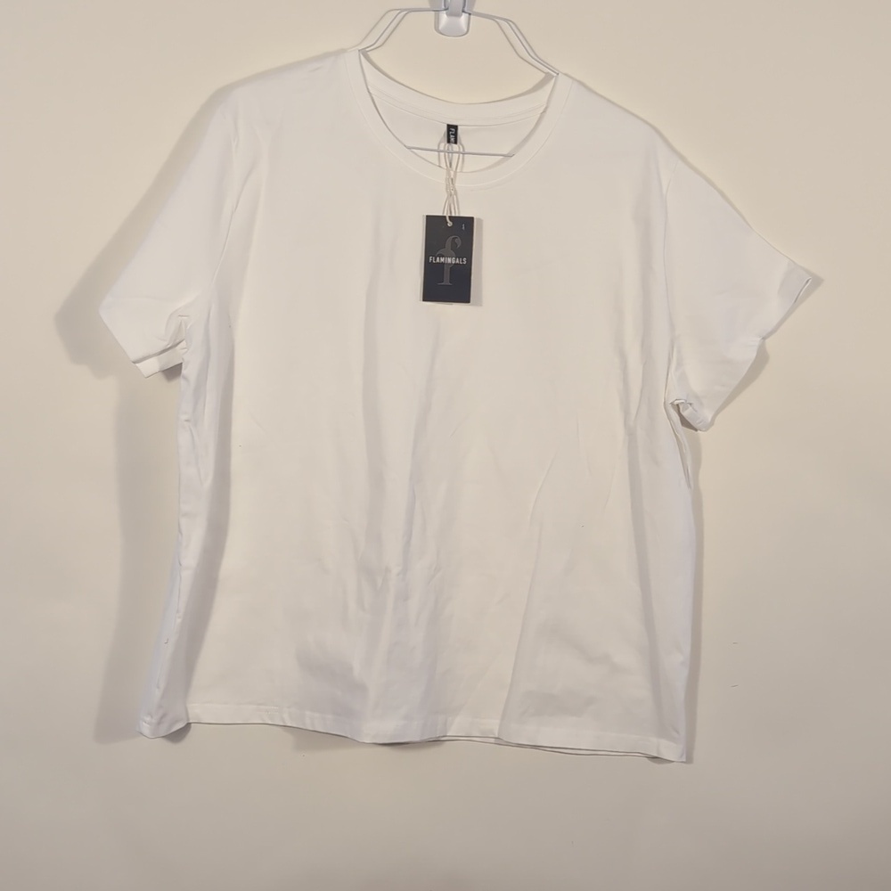 Flamingals White Cotton T-Shirt 4XL NWTG